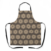 Beige-schwarzes ethnisches Mandala-Muster