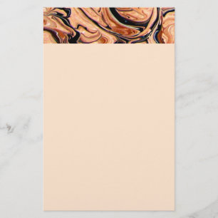 Beige-Schwarzes Marmormuster Abstract Hintergrund Briefpapier