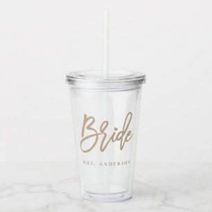 Beige Script Bride Acryltrinkbecher