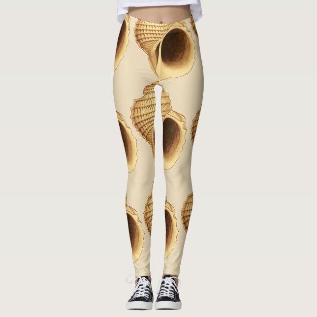 Beige Seashells Leggings (Vorderseite)