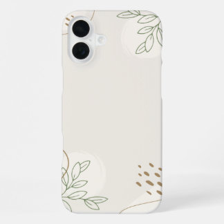 Beige Simple Floral Watercolor Minimalist Linktree iPhone 16 Plus Hülle