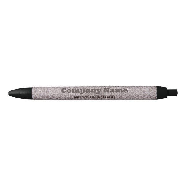 Beige Snakeskin Print Black Ink Pen Kugelschreiber (Vorderseite)