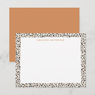 Beige Snow Leopard Print Personal Stationery Card Einladung