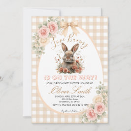 Beige Some Bunny is on the Way Baby Shower Einladung