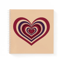 Beige Spiralfolie mit Retro-Rotem Herz