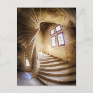 Beige spiralförmige Treppe, Frankreich Postkarte