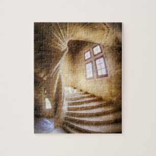 Beige spiralförmige Treppe, Frankreich Puzzle