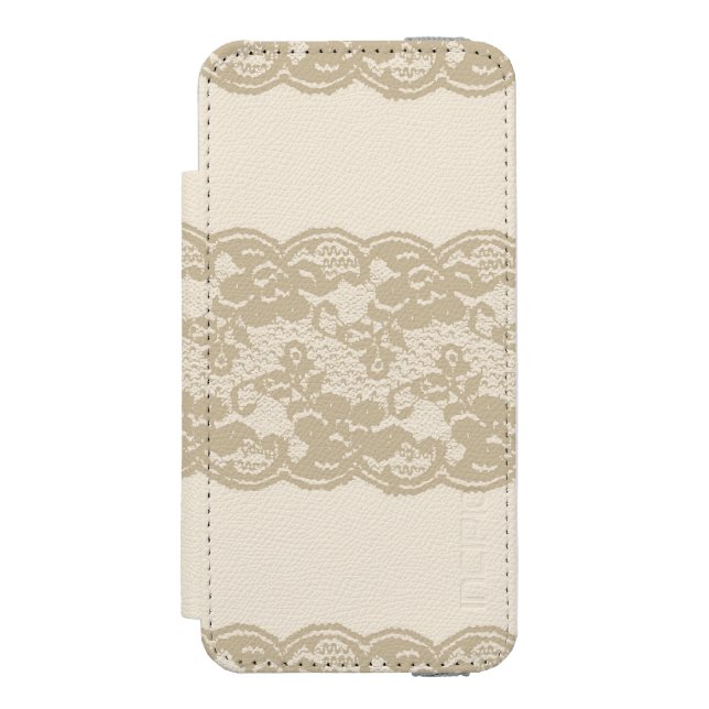 Beige Spitze Incipio iPhone Geldbeutel-Hülle (Folio Vorderseite)