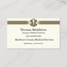 Beige Star of Life EMS/EMT-Kontaktkarte Visitenkarte