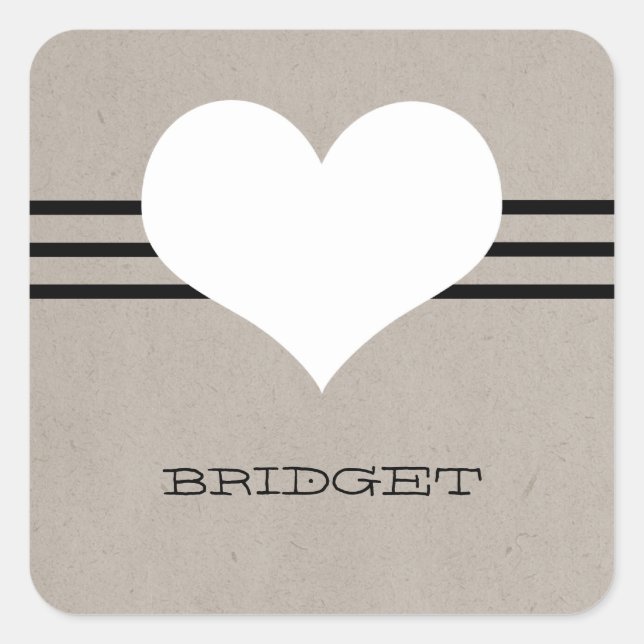 Beige Sticker für das moderne Herz (Vorderseite)