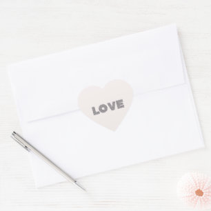 Beige Stone Silver Glitzer Liebe Herz-Aufkleber