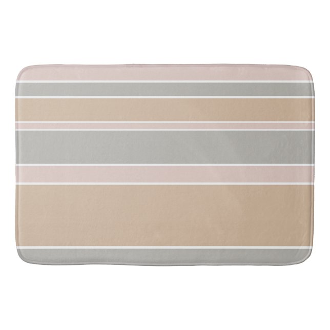 Beige Streifen Badematte (Vorderseite)