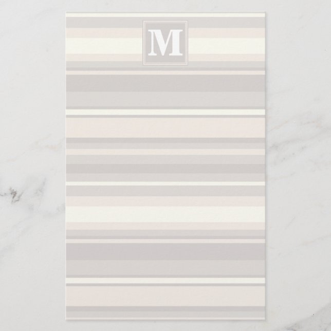 Beige Streifen Briefpapier (Vorderseite)