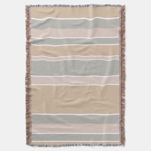 Beige Streifen Decke (Vorderseite Vertikal)