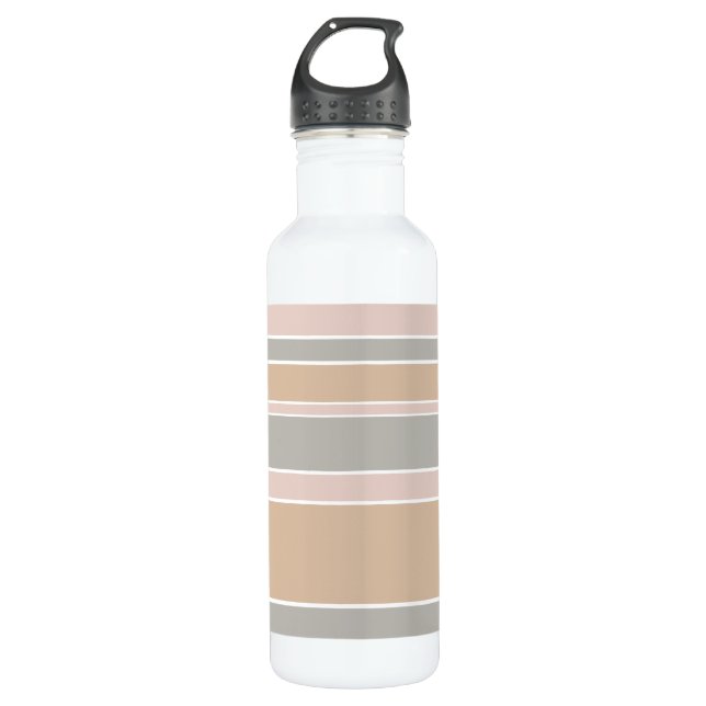 Beige Streifen Edelstahlflasche (Vorderseite)