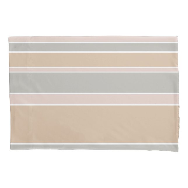 Beige Streifen Kissenbezug (Vorderseite)