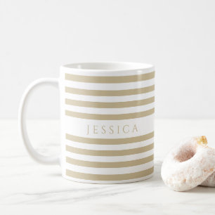 Beige Streifen Mustername Kaffeetasse