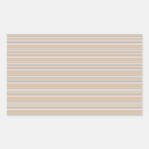 Beige Streifen Rechteckiger Aufkleber