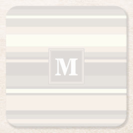 Beige Streifen Rechteckiger Pappuntersetzer