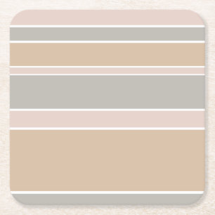 Beige Streifen Rechteckiger Pappuntersetzer