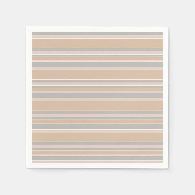 Beige Streifen Serviette (Vorderseite)
