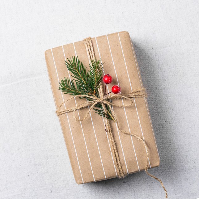 Beige Streifen Weihnachtsgeschenk Geschenkpapier (Von Creator hochgeladen)