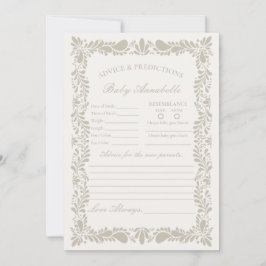 Beige Talavera Spanischer Ratgeber für die Babykar Einladung