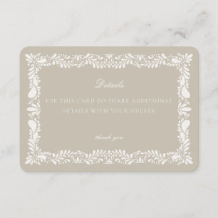 Beige Talavera Tile Detail Karte Einladung einfüge