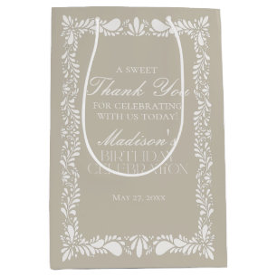 Beige Talavera Tile Mexikanische Fiesta Geburtstag Mittlere Geschenktüte