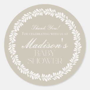 Beige Talavera Tile Spanische Fiesta Babydusche Runder Aufkleber