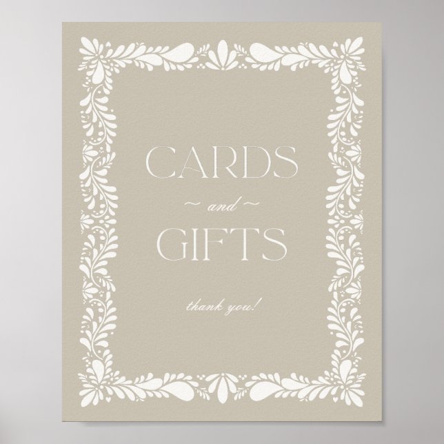 Beige Talavera Tile Spanische Karten und Geschenke Poster (Vorne)