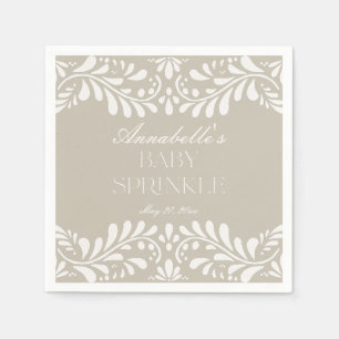 Beige Talavera Tile Spanish Fiesta Baby Sprinkle Serviette