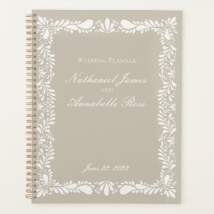 Beige Talavera Tile Spanish Fiesta Blumenhochzeit Planer