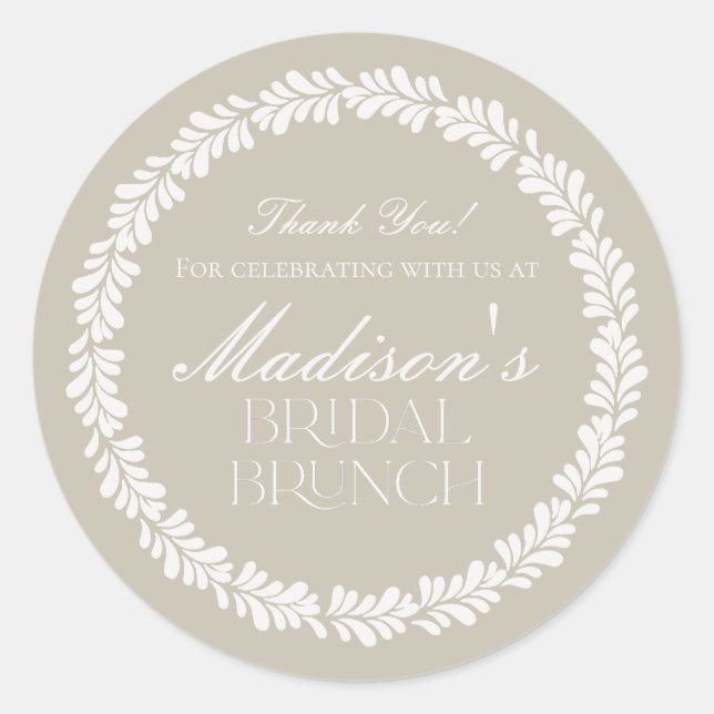 Beige Talavera Tile Spanish Fiesta Bridal Brunch Runder Aufkleber (Vorderseite)