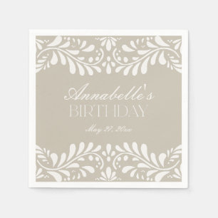 Beige Talavera Tile Spanish Fiesta Geburtstag Serviette