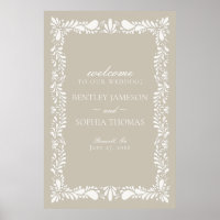 Beige Talavera Tile Spanish Fiesta Wedding Willkom