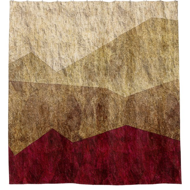 Beige, TAN, Brown, kastanienbraune Grafik Duschvorhang (Vorderseite)