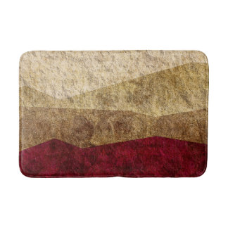 Beige, Tan, Brown, Maroon Graphic Badematte