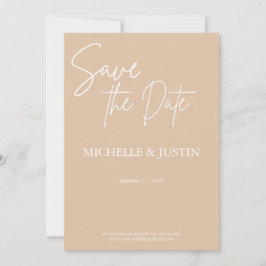 Beige Tan Save the Date