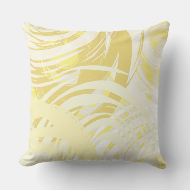 Beige Tan Yellow SPIRAL DESIGN Retro-Kissen Kissen (Vorderseite)
