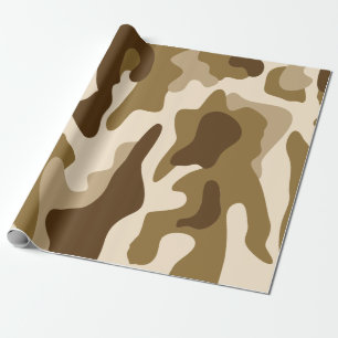 Beige Tarnmuster Geschenkpapier