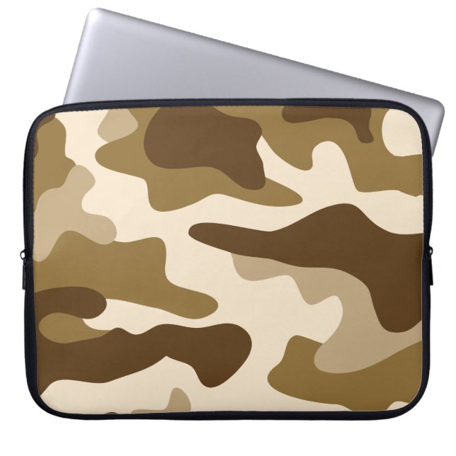 Beige Tarnmuster Laptopschutzhülle (Vorderseite)
