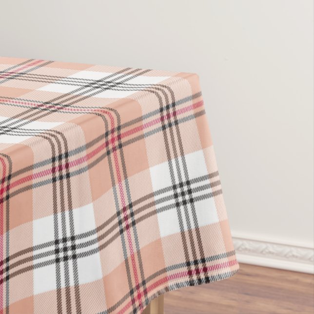 Beige Tartan Kariertes Muster Tischdecke (Beispiel)