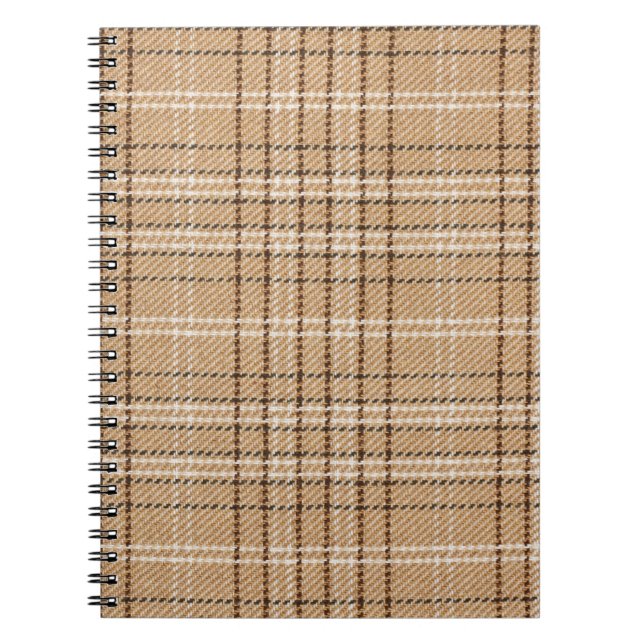 Beige Tartan: Klassischer Karierter Weave. Notizblock (Vorderseite)