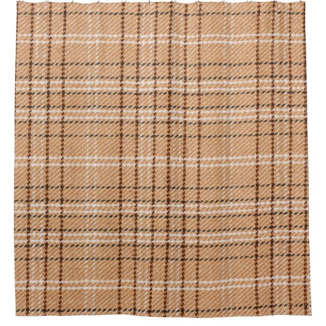 beige Tartan-Unterlage mit karierter Weste Duschvorhang (Vorderseite)