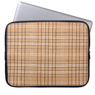 beige Tartan-Unterlage mit karierter Weste Laptopschutzhülle