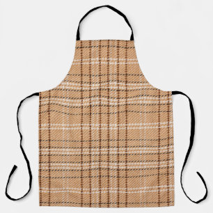 beige Tartan-Unterlage mit karierter Weste Schürze