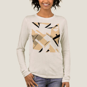 Beige Taupe Black Shapes Abstrakt MCM inspiriert Tri-Blend Shirt