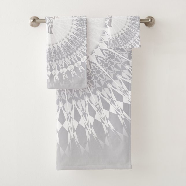 Beige Taupe Elephant Mandala Badhandtuch Set (Insitu)