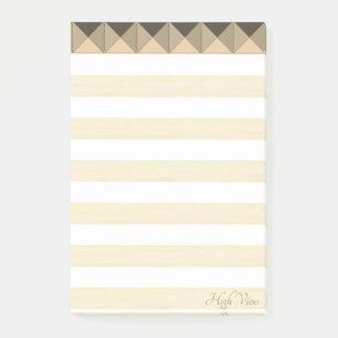Beige Taupe Pyramide Formen & Streifen Post-it Klebezettel